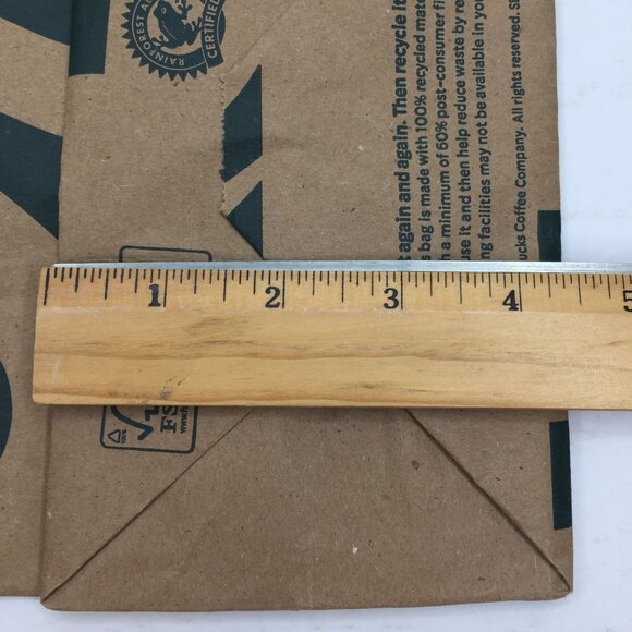 Starbucks Mermaid Environmental Eco-Friendly Brown Black Paper Bag With Handles - Picture 9 of 9